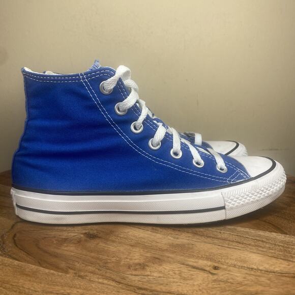 Converse Chuck Taylor All Star Womens Blue And White Size 7.5 High Top Shoes - Picture 3 of 12